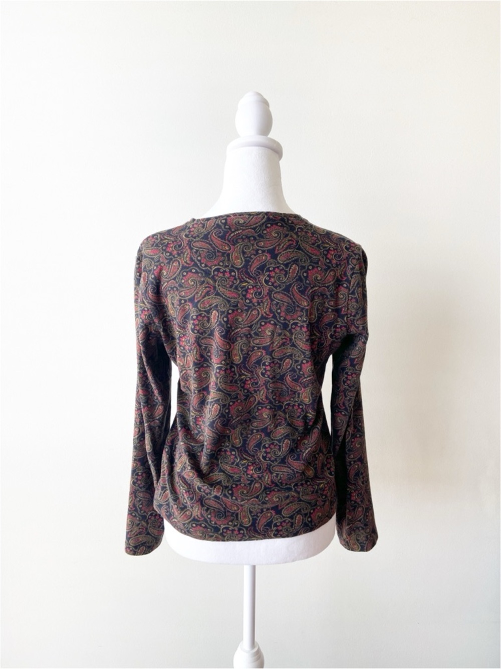 Jones New York Paisley Long-Sleeve Top Size PS - Picture 4 of 7